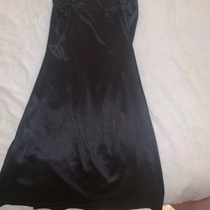 Little black satin dress